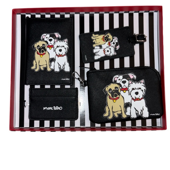New Marc Tetro Dog Print Travel Accessory Set - Picture 1 of 7
